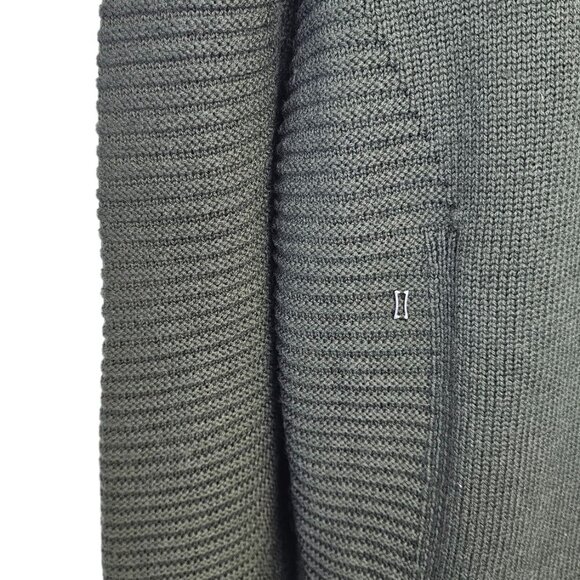 Kit and Ace Long Line Button Front Cardigan, Merino Wool, Green, Oversized, XS/S - Picture 7 of 11